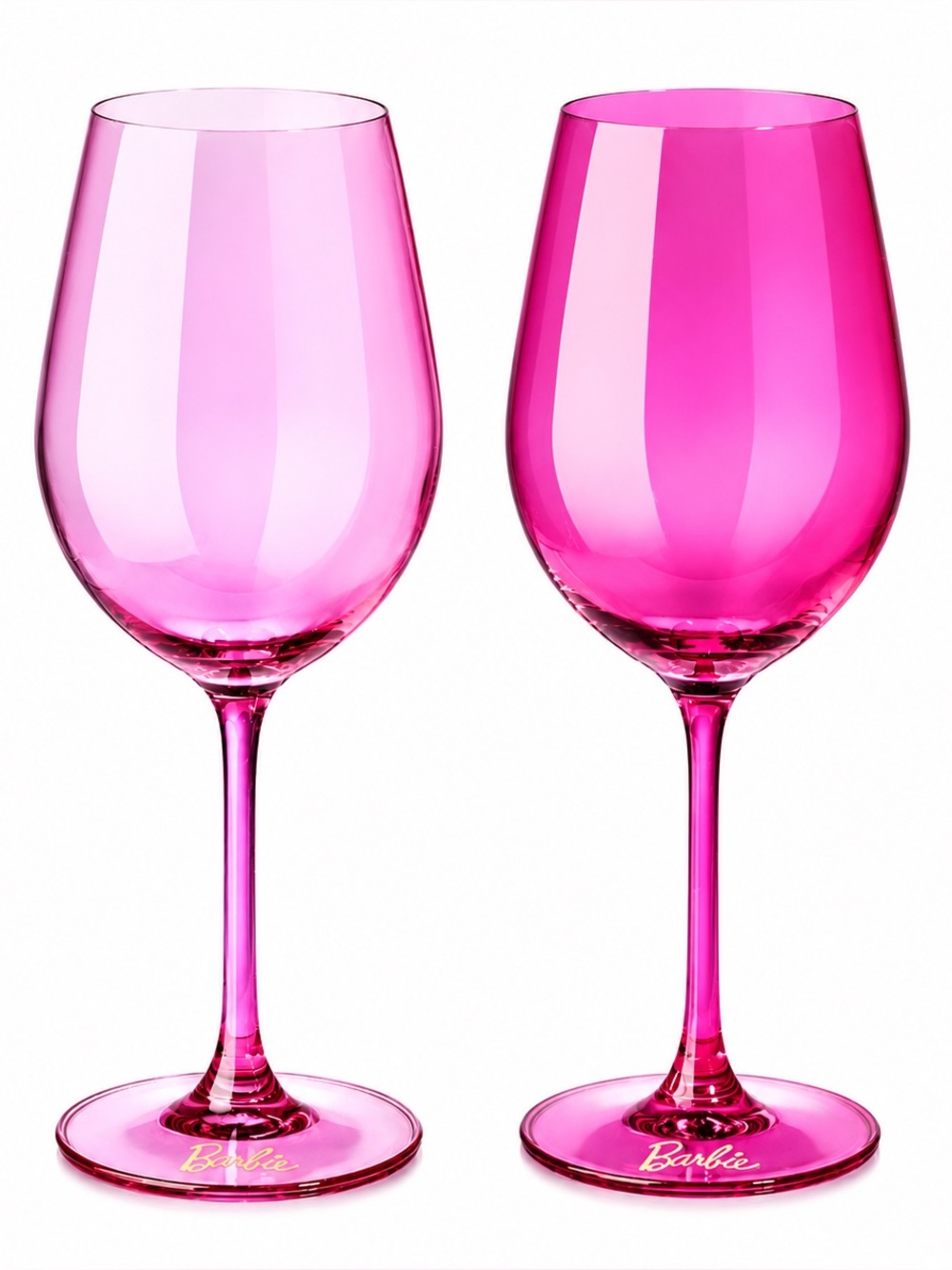 Barbie™ x Dragon Glassware Wine Glass Set – Pink & Magenta – Set of 2 – NIB